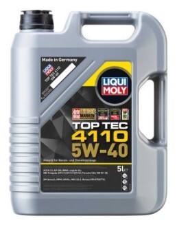 Lm 5л top tec 4110 5w-40 олива acea c3, api sn, bmw longlife-04, mb 229.31, mb 229.51, mb 229.52, mb 226.5, porsche c40, vw 501 0 LIQUI MOLY 21479