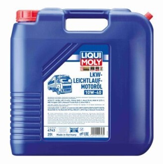 Олива моторна LкW LеiснtlаufMotoroil 10W-40, 20л. LIQUI MOLY 4743