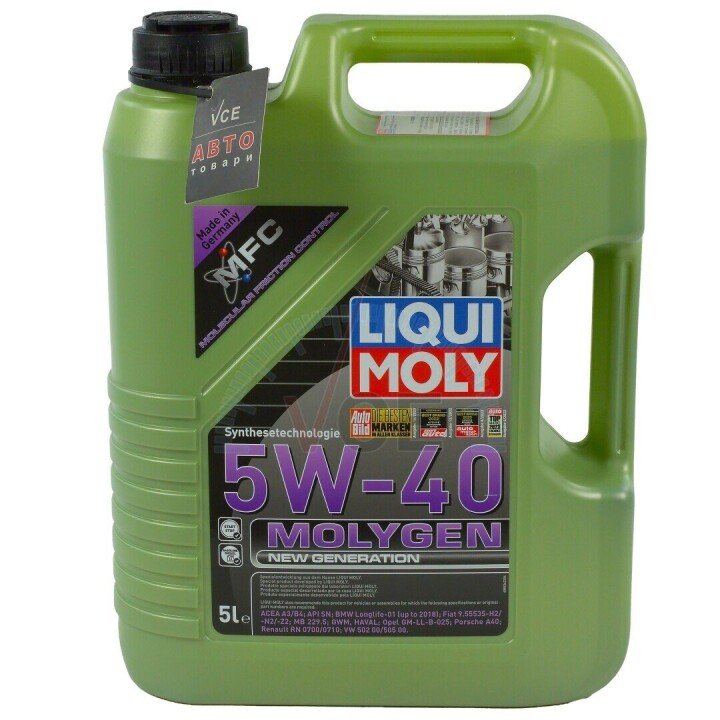 Олива моторна Molygen New Generation 5W-40 (Каністра 5л) LIQUI MOLY 9055/8536 (фото 1)