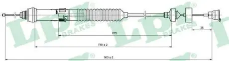 Трос, управление сцеплением LPR C0018C