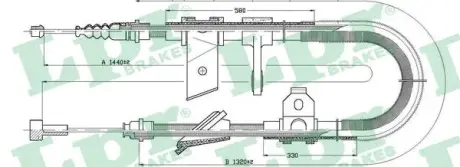 Трос ручного тормоза LPR C0022B