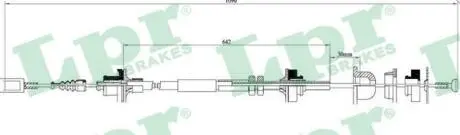 Трос, управление сцеплением LPR C0058C