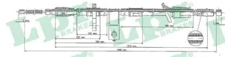 Трос ручного тормоза LPR C0321B