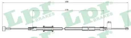 Трос ручного тормоза LPR C1009B