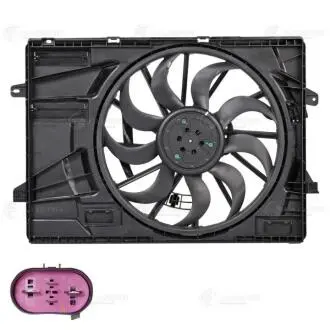 Электровентилятор охлаждения (с кожухом) 2.0i/2.5i KIA K5 (20-), Hyundai Sonata (19-) LUZAR LFK0815