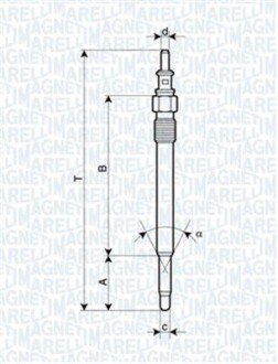 Свеча накаливания MAGNETI MARELLI 062900012304