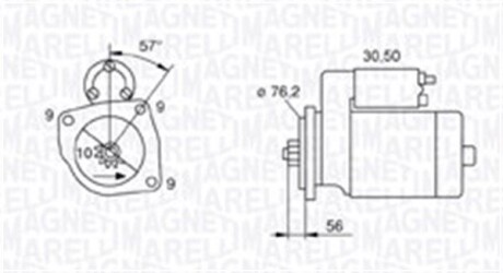 Стартер vw t4/seat ibiza ii 1.9d-2.5d 90-03 (12v/1.8kw) (z=10) MAGNETI MARELLI 063720801010