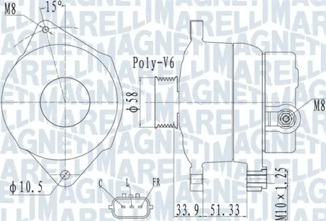 Генератор hyundai i30, ix35, kia ceed, pro ceed, sportage iii, venga 1.4-1.6lpg 12.06-03.19 MAGNETI MARELLI 063732138010