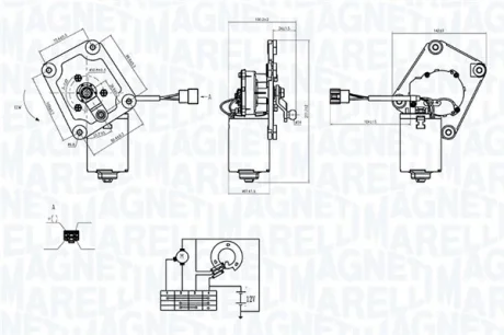Двигатель стеклоочистителя chevrolet spark, daewoo matiz 09.98- MAGNETI MARELLI 064374900010