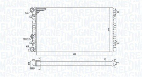 Радиатор, охлаждение двигателя MAGNETI MARELLI 350213105100