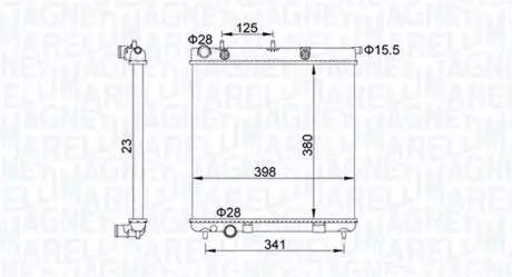 Радиатор охлаждения citroen c2/c3/c4/peugeot 1007/2008/207 1.0-1.6 02- MAGNETI MARELLI 350213153700
