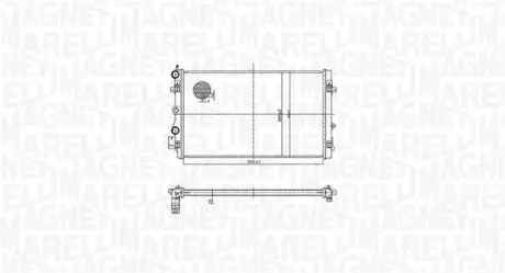 Радіатор двигуна (акпп-мкпп) AUDI A1, IBIZA IV, IBIZA IV SC, IBIZA IV ST, SKODA FABIA II, VW POLO V 1.4-2.0D 01.09-10.18 MAGNETI MARELLI 350213167900