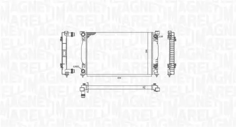 Радіатор охолодження audi a4/seat exeo 01- MAGNETI MARELLI 350213196600