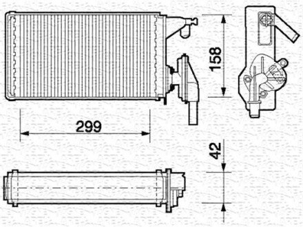 Теплообмінник, опалення салону MAGNETI MARELLI 350218063000