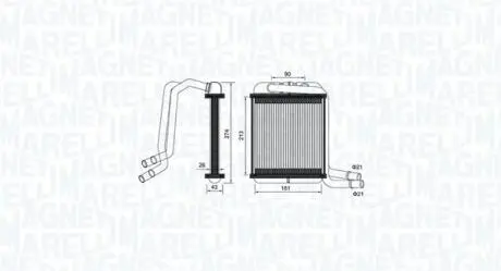 Радіатор печі vw t5/t6 1.9-2.0tdi/2.0tsi 03- MAGNETI MARELLI 350218458000