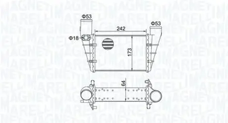 Радіатор інтеркулера audi a4/a6/vw passat 1.8/1.9tdi 95-05 MAGNETI MARELLI 351319204070