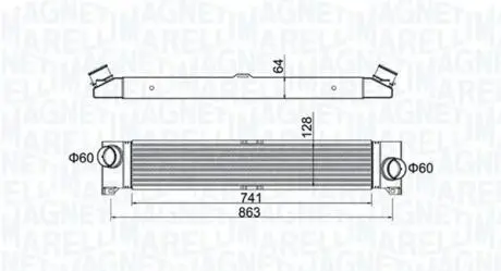 Радиатор интеркулера citroen jumpy/peugeot expert 2.0-3.0hdi 06- MAGNETI MARELLI 351319204230