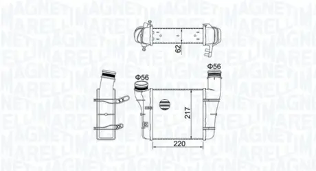 Інтеркулер AUDI A4 B6, A4 B7, A6 C5 1.9D-2.0D 11.00-03.09 MAGNETI MARELLI 351319204580