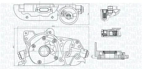 Масляный насос CHEVROLET ZAFIRA, OPEL ASTRA F, ASTRA G, CALIBRA A, OMEGA B, VECTRA A, VECTRA B, ZAFIRA A 1.8-2.0-2.2 08.92-07.12 MAGNETI MARELLI 351516000028