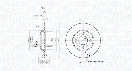 Гальмівний диск MAGNETI MARELLI 360406023700