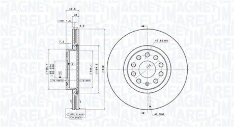 Гальмівний диск MAGNETI MARELLI 360406050601