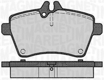 Комплект гальмівних колодок, дискове гальмо MAGNETI MARELLI 363916060309