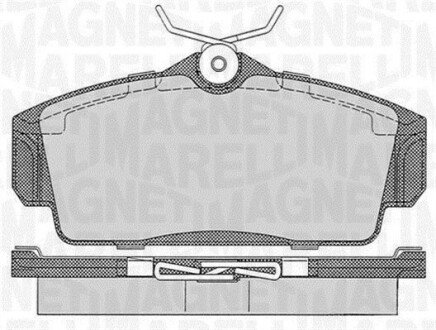 Комплект гальмівних колодок, дискове гальмо MAGNETI MARELLI 363916060344