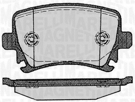 Комплект гальмівних колодок, дискове гальмо MAGNETI MARELLI 363916060601