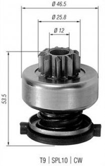 Бендикс (z=9) ауды 1,6-2,0 opel 1,8/2,0 vw renault 1,8/2,0 fiat peugeot seat [940113020226] MAGNETI MARELLI AMB0226