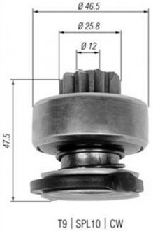 Бендикс (z=9) opel 1,8 citroen xm 2,0 peugeot 306 1,8/2,0 renault [940113020329] MAGNETI MARELLI AMB0329 (фото 1)