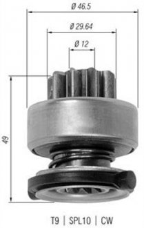 Бендикс (z=9) bmw e36/46/34/39 MAGNETI MARELLI AMB0334