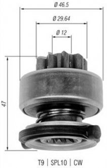 Бендикс (z=9) toyota 1,6/1,8: avensis, carina, corolla 1,3 [940113020335] MAGNETI MARELLI AMB0335