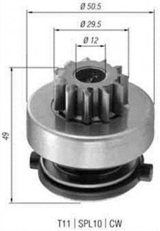 Бендикс (z=11) renault 1,9d:clio, kangoo, megane, trafic [940113020366] MAGNETI MARELLI AMB0366