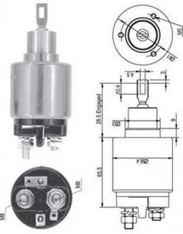 Реле стартера, що втягує, vw opel seat skoda [940113050126] MAGNETI MARELLI AME0126