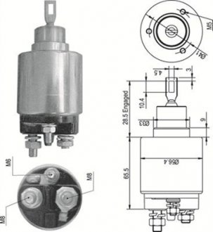 Реле стартера, що втягує, citroen 2,8d fiat 2,5td peugeot 2,5/2,8 [940113050348] MAGNETI MARELLI AME0348