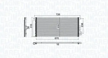 Конденсер кондиционера MAGNETI MARELLI BC807