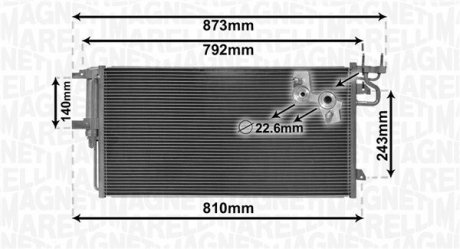 Конденсер кондиционера MAGNETI MARELLI BC868