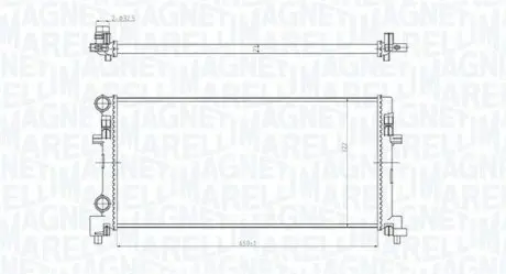 Vw радиатор охлаждения golf vii,touran, 1,6tdi 13-,audi a3 1,6tdi 12-,skoda octavia iii 1.2tsi/1.6tdi 12- MAGNETI MARELLI BM1662