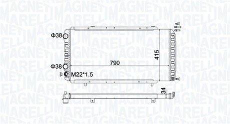 Citroen радіатор jumper 1,9-2.8d/td/tdi/hdi 94- (790x415x34) MAGNETI MARELLI BM1809 (фото 1)