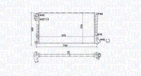 Радиатор двигателя citroen berlingo (mf) 1,8d (mfa9a) 1,9d 1,9d 4wd (mfwjz) 1,9d (mfdjy) xsara (n1, n2) 1,9d peuge MAGNETI MARELLI BM1866