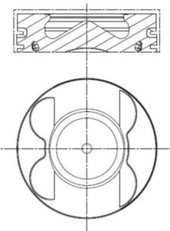 Поршень MERCEDES 83.51mm OM642 (1-3 цил) \'\'06>> MAHLE 001PI00106002 (фото 1)