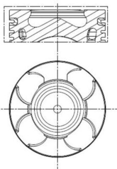 Поршень с кольцами renault 70,00 1.3 d multijet 199 a3.000,263 a2.000 (выр-во) MAHLE 011 PI 00100 001