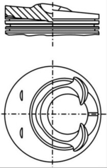 Поршень в комплекті на 1 циліндр, STD MAHLE 0282500 (фото 1)