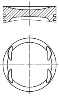 Поршень в комплекте на 1 цилиндр, STD MAHLE 0830800 (фото 1)