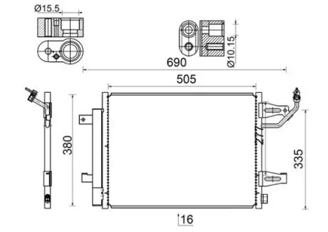 Конденсатор, кондиціонер MAHLE AC 509 000S
