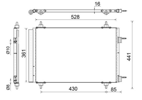 Конденсатор, кондиционер MAHLE AC 554 000S