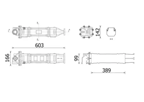 Охолоджувач відпрацьованого газу (603мм x 142мм x 164мм) EURO 6 MAN TGX I, TGX II D1556LF07-D3876LF12 06.06- MAHLE CE48000P