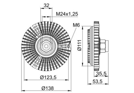 Сцепление, вентилятор радиатора MAHLE CFC 64 000S (фото 1)