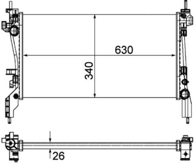 Радіатор двигуна behr premium line MAHLE CR1122000P (фото 1)