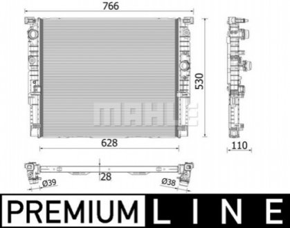 Радіатор двигуна behr premium line MAHLE CR2215000P (фото 1)